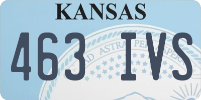 KS license plate 463IVS