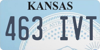 KS license plate 463IVT