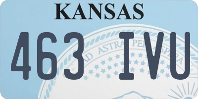 KS license plate 463IVU