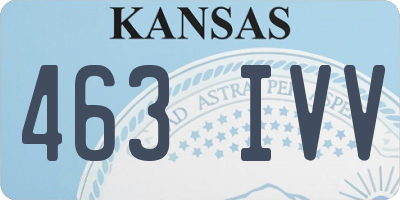 KS license plate 463IVV