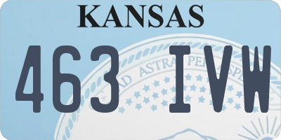 KS license plate 463IVW