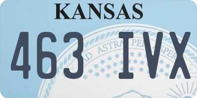 KS license plate 463IVX