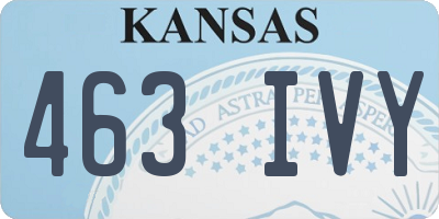 KS license plate 463IVY