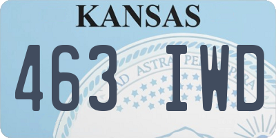 KS license plate 463IWD