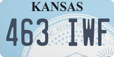 KS license plate 463IWF
