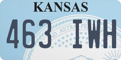 KS license plate 463IWH