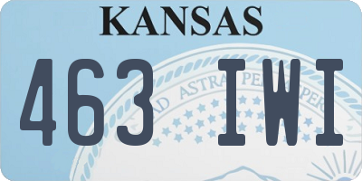 KS license plate 463IWI