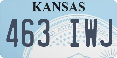 KS license plate 463IWJ