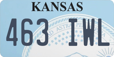 KS license plate 463IWL