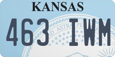 KS license plate 463IWM