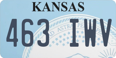 KS license plate 463IWV
