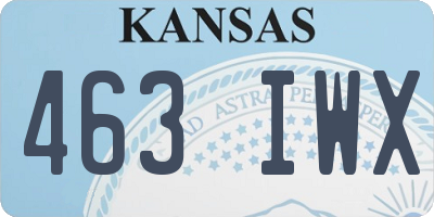 KS license plate 463IWX