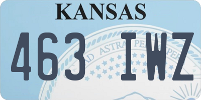 KS license plate 463IWZ