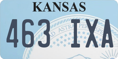 KS license plate 463IXA