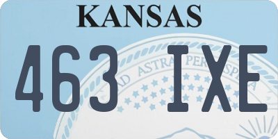 KS license plate 463IXE