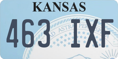 KS license plate 463IXF