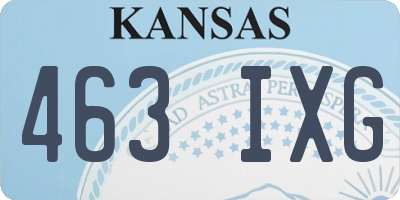KS license plate 463IXG