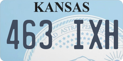 KS license plate 463IXH
