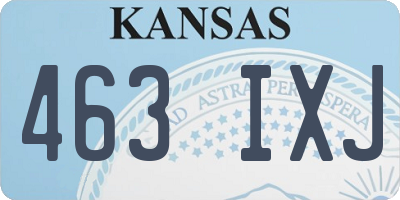 KS license plate 463IXJ