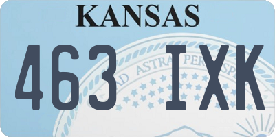 KS license plate 463IXK