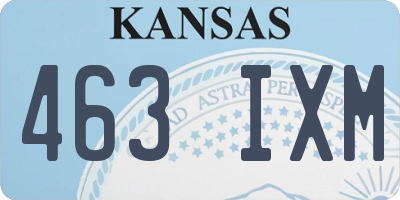 KS license plate 463IXM