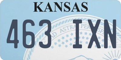 KS license plate 463IXN