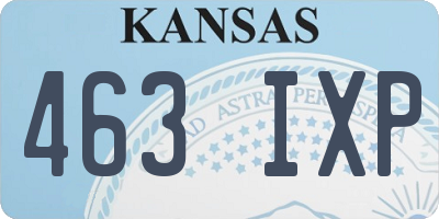 KS license plate 463IXP