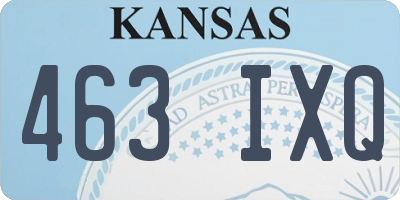 KS license plate 463IXQ