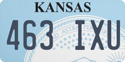KS license plate 463IXU