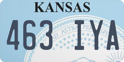 KS license plate 463IYA