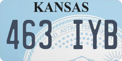 KS license plate 463IYB