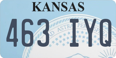 KS license plate 463IYQ
