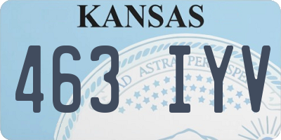 KS license plate 463IYV