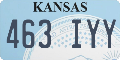KS license plate 463IYY
