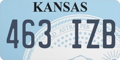KS license plate 463IZB