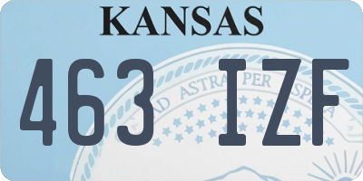 KS license plate 463IZF