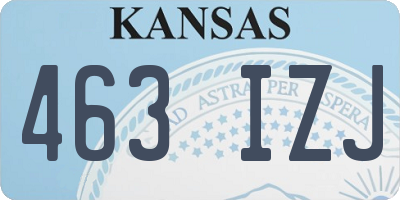 KS license plate 463IZJ