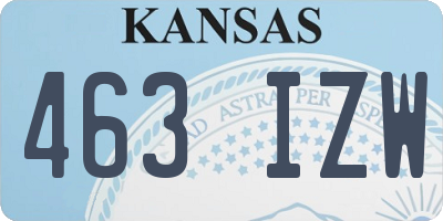 KS license plate 463IZW