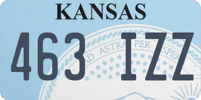KS license plate 463IZZ