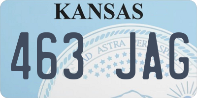 KS license plate 463JAG
