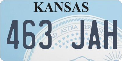 KS license plate 463JAH