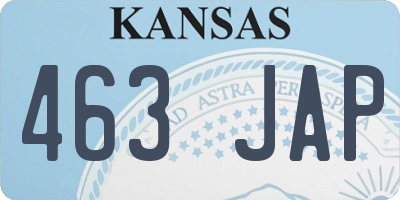 KS license plate 463JAP