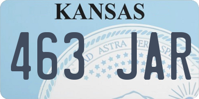 KS license plate 463JAR