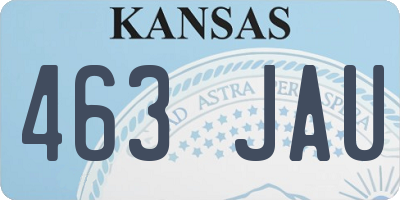 KS license plate 463JAU
