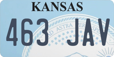 KS license plate 463JAV