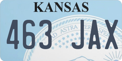 KS license plate 463JAX