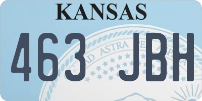 KS license plate 463JBH
