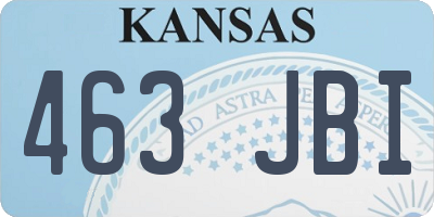 KS license plate 463JBI