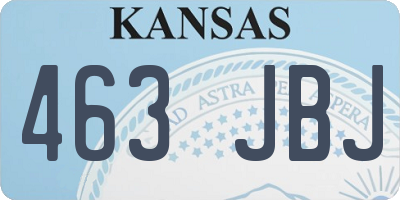 KS license plate 463JBJ