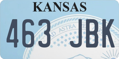 KS license plate 463JBK